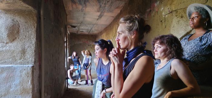 Madi Goff, Kelly Lohman, Aliza Pearl, Jade Law, Sara Mountjoy-Pepka, Amanda Troop, Teri Gamble (left to right) [photo credit: Ian Carroll]