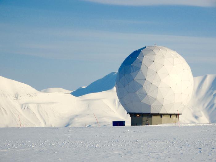 A Remote Satellite Dome in the Arctic  [photo credit: Steve Hogan]